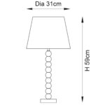 Endon Adelie Clear Crystal Table Lamp Ivory Linen Shade