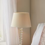 Endon Adelie Clear Crystal Table Lamp Ivory Linen Shade
