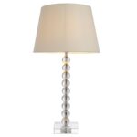Endon Adelie Clear Crystal Table Lamp Ivory Linen Shade