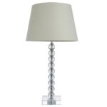 Endon Adelie Clear Crystal Table Lamp Ivory Linen Shade