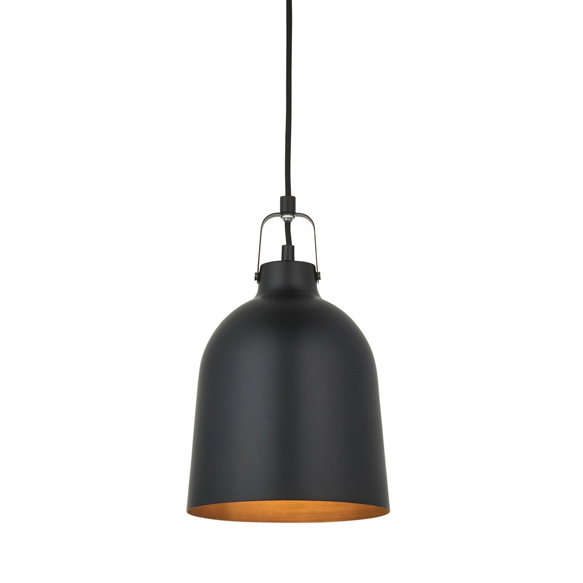 Endon Lazenby Single Industrial Pendant Light Black