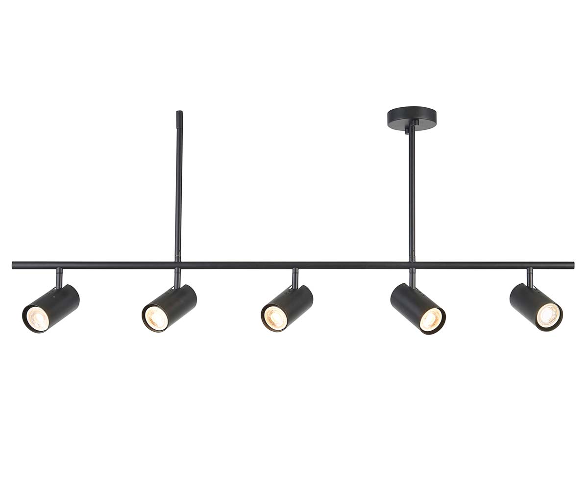 Endon Rez 5 Light Ceiling Spotlight Bar Matt Black