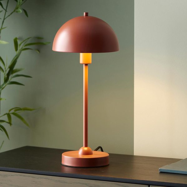 Endon Saroma 1 Light Modern Table Lamp Matt Terracotta