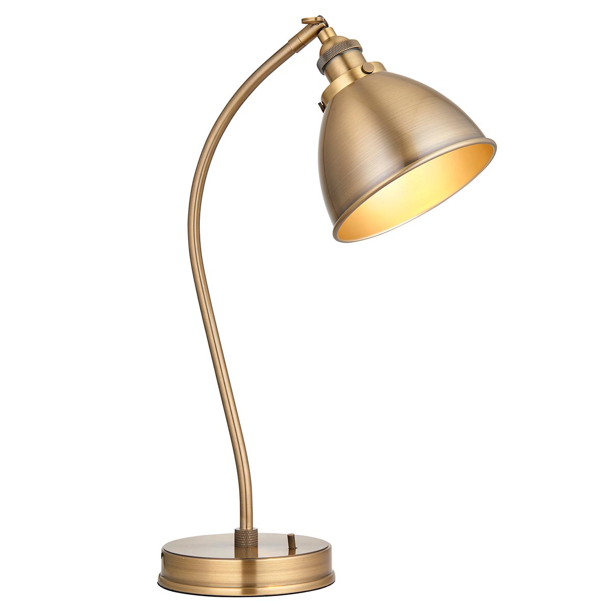 Endon Franklin Table Reading Lamp Antique Brass Plate