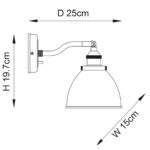 Endon Franklin Switched Wall Light Aged Pewter & Black