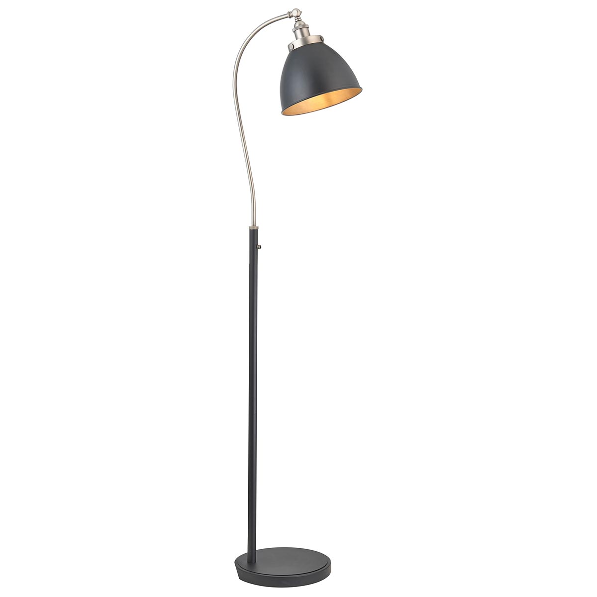 Endon Franklin Floor Reading Lamp Aged Pewter & Black