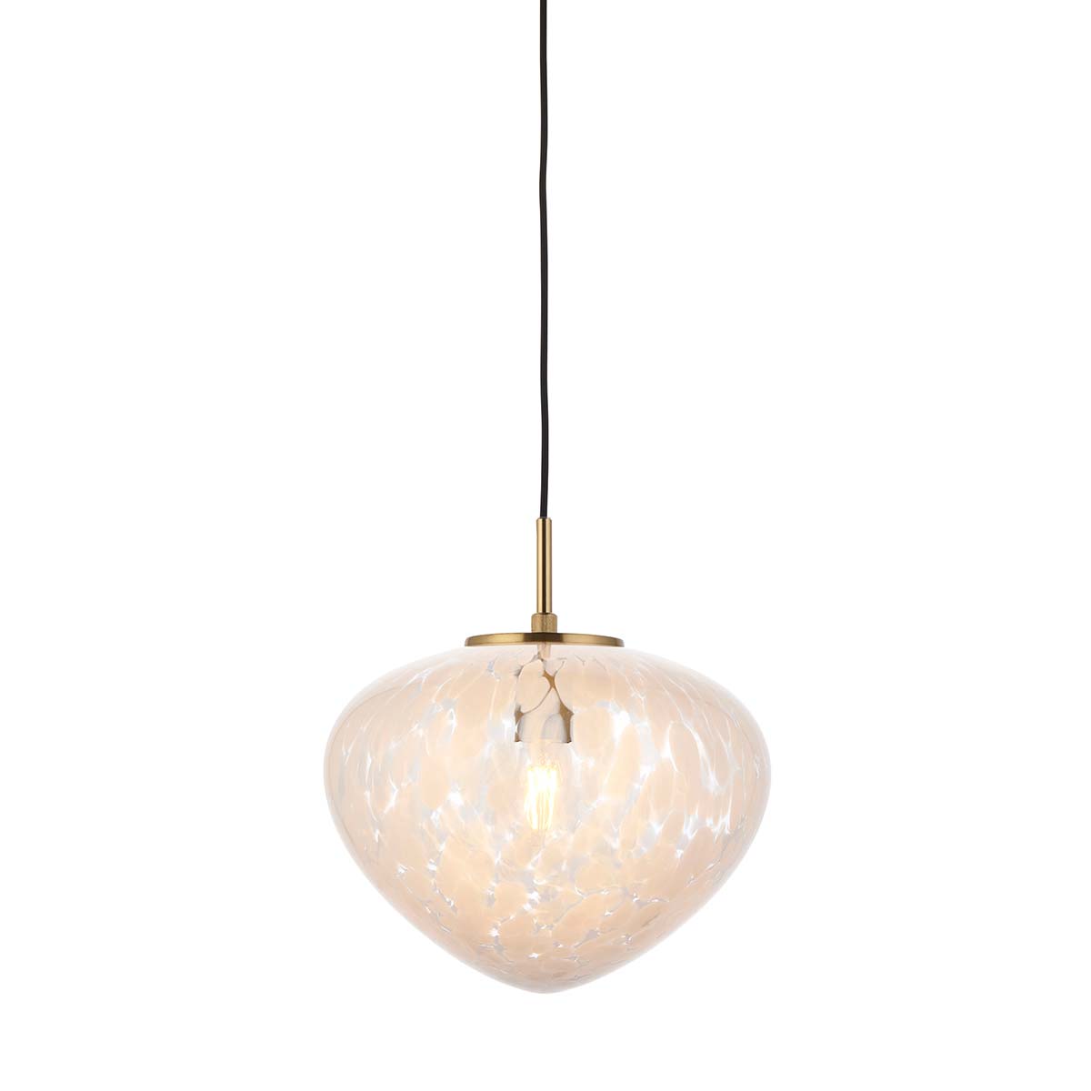 Confetti Glass Ceiling Pendant with Satin Brass Metalwork