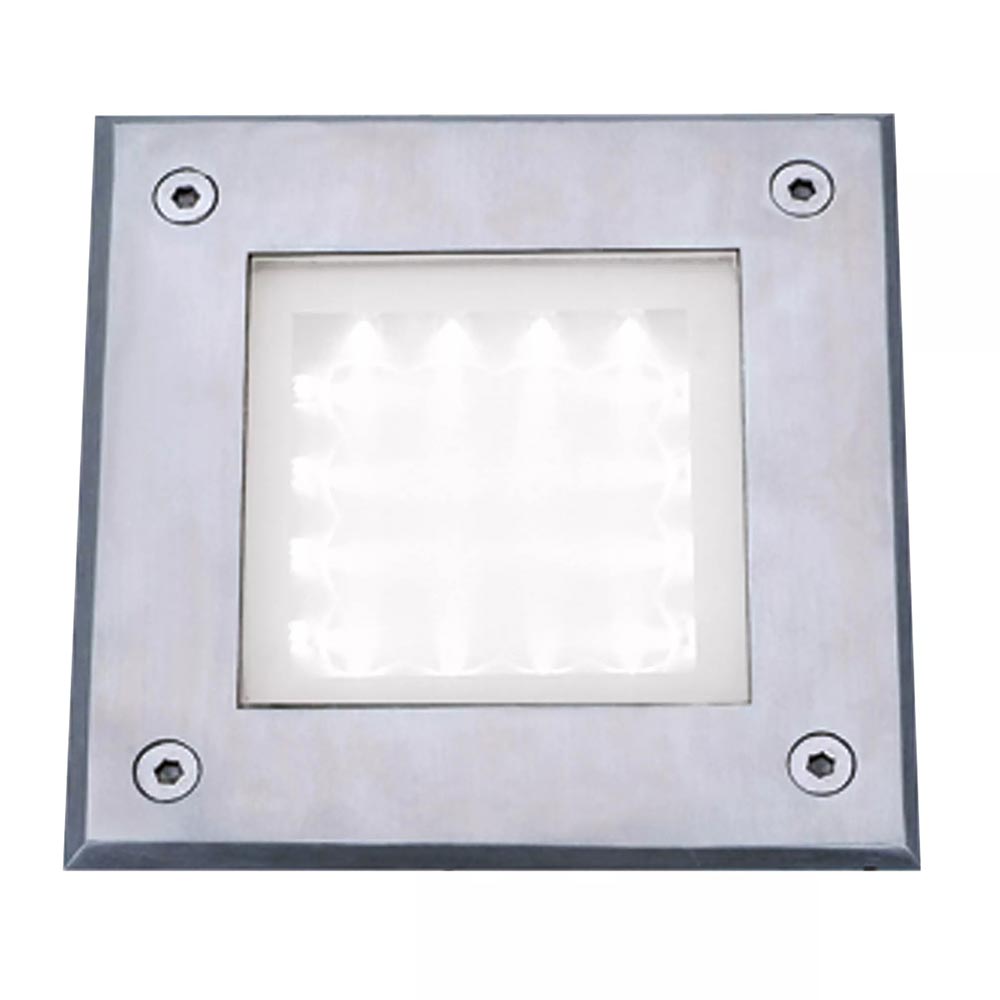 Square Stainless Steel White LED Deck Walkover Light