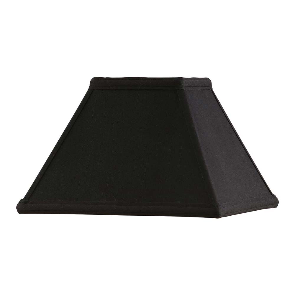Alice Black Faux Silk 9 Inch Square Tapered Table Lamp Shade