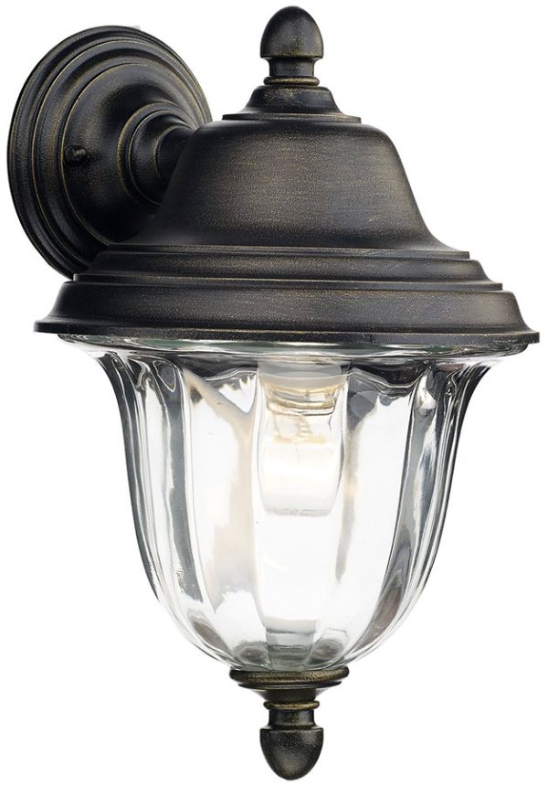 Dar Aldate Traditional Outdoor Wall Light Black And Gold