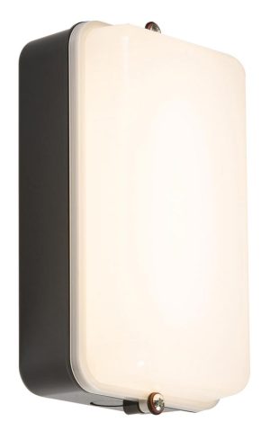 Rust proof 5w cool white LED bulkhead light black opal diffuser IP54