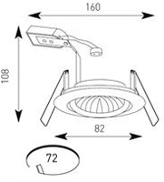 Twistlock mains voltage down light dimensions