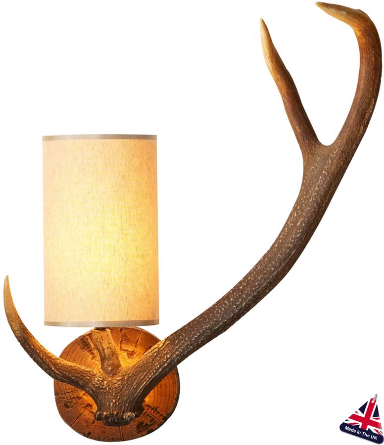 David Hunt Highland Rustic Antler Wall Light Right Hand UK Made