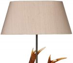 David Hunt Antler Highland Rustic Small Table Lamp Silk Shade
