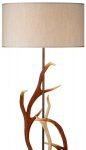 David Hunt Antler Highland Rustic Floor Lamp With Cotton Shade