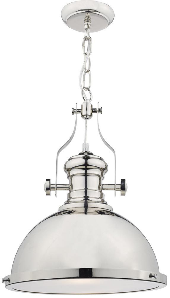 Dar Arona Vintage Industrial Style Pendant Polished Chrome ...