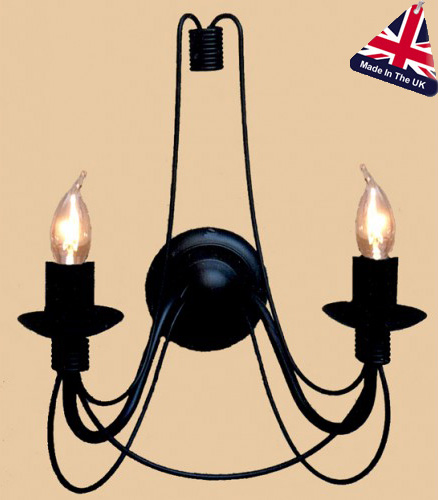 Camelot Italian Style Wrought Iron 2 Lamp Wall Light