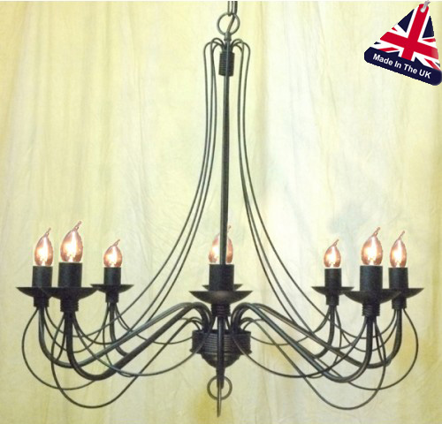 Camelot Italian Style Wrought Iron 8 Light Chandelier