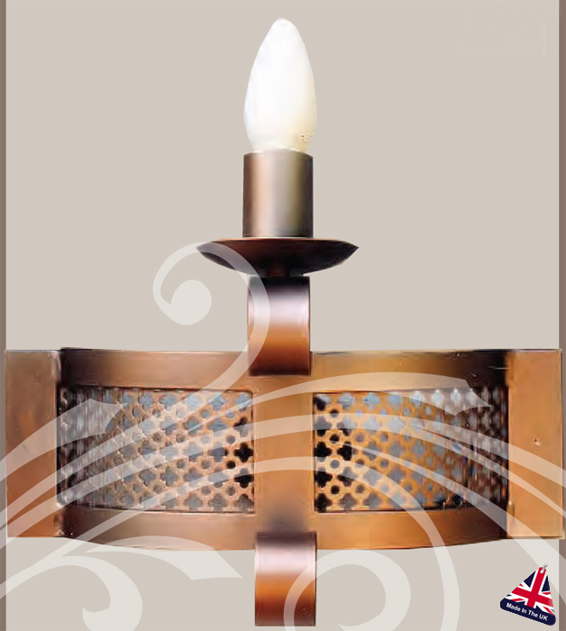 Cartwheel Wrought Iron Single Wall Light UK Made 9731