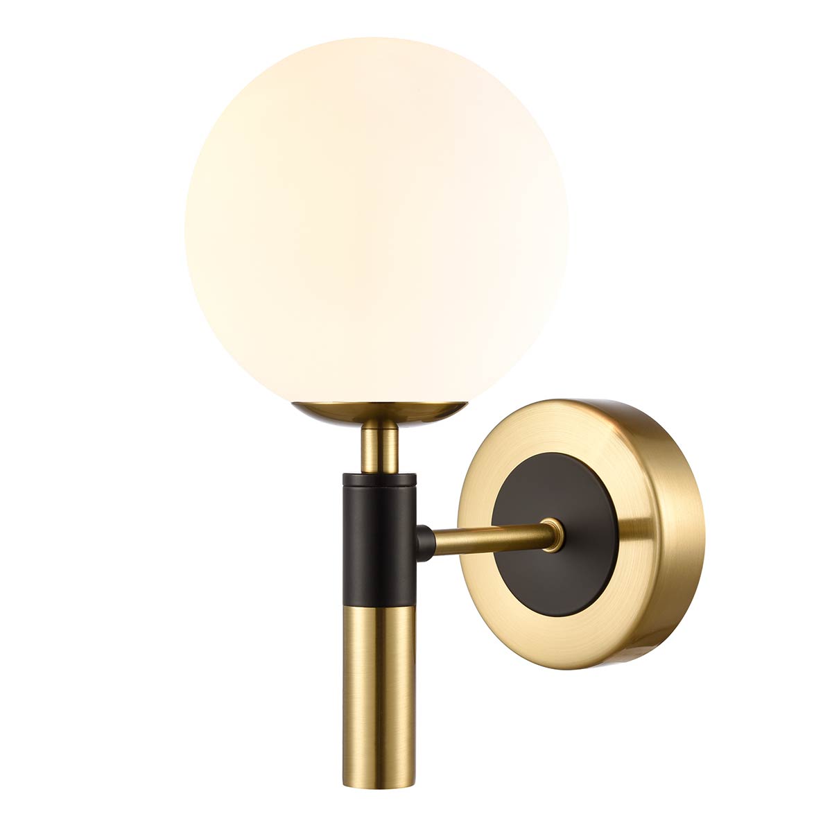 Axle Single Wall Light in Satin Brass and Matt Black