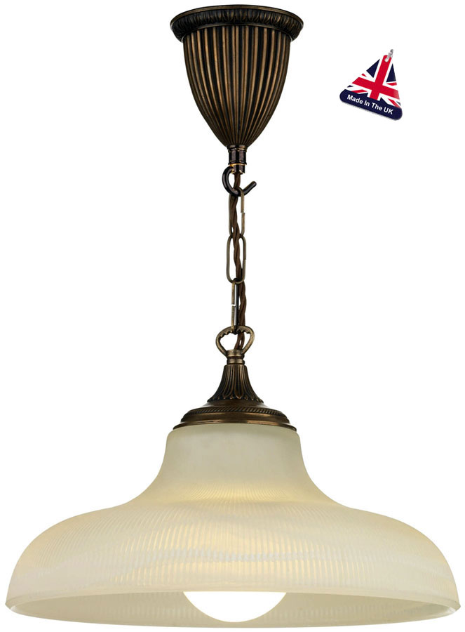 David Hunt Badger Opal Glass School House Pendant Light Bronze