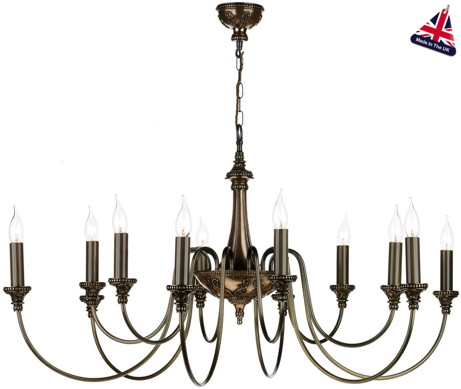 David Hunt Bailey 12 Light Large Chandelier Rich Bronze