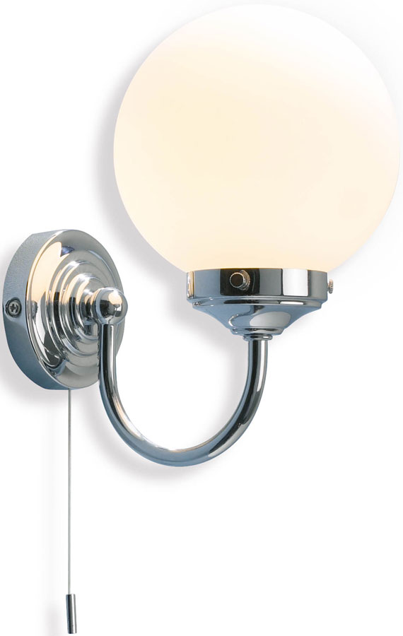 Dar Barclay Bathroom Wall Light Switched Polished Chrome