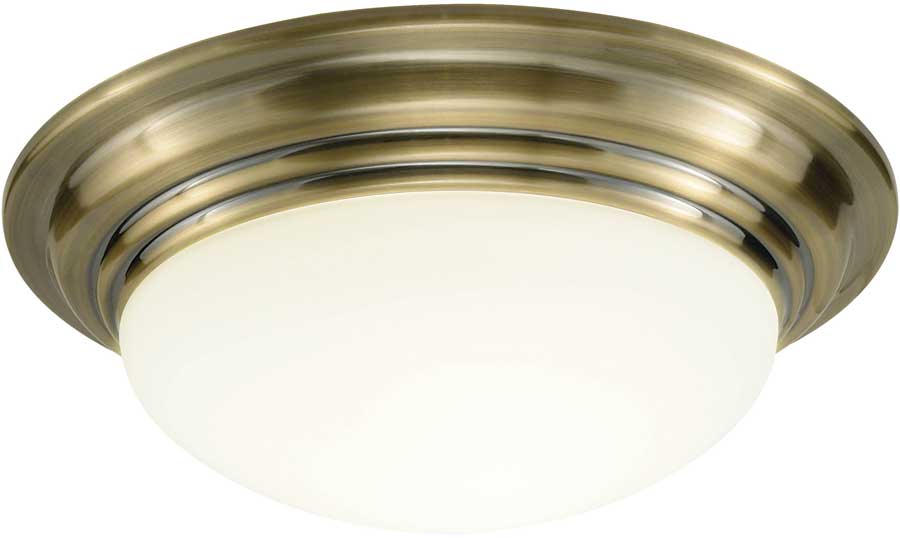 Dar Barclay Large Flush Bathroom Ceiling Light Brass