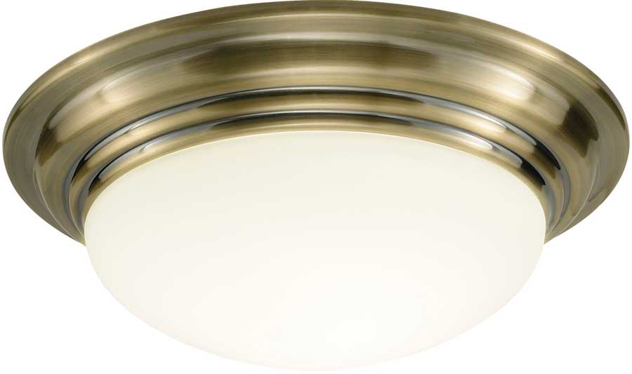 Dar Barclay Small Flush Bathroom Ceiling Light Brass