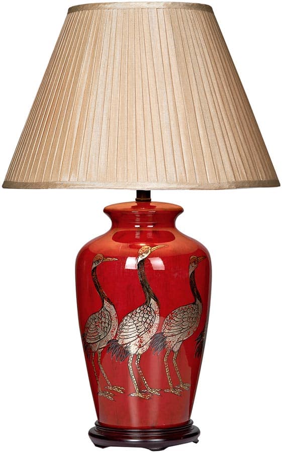 Dar Bertha Red Ceramic Bird Table Lamp Base Only