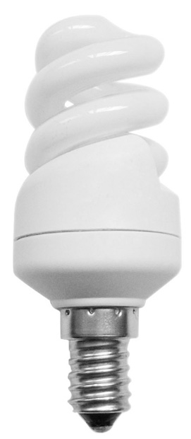 Mini Spiral 7w SES Warm White Flourescent Light Bulb