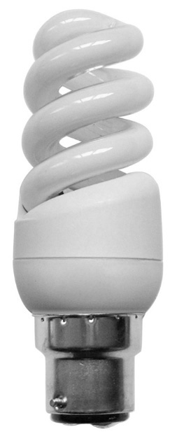 Mini Spiral 9w BC Warm White Flourescent Light Bulb