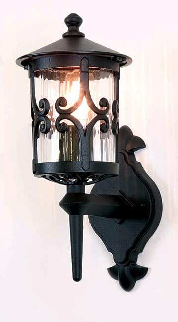 Elstead Hereford Old English Outdoor Up Wall Lantern Black