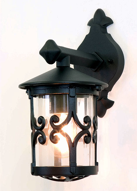 Elstead Hereford Old English Outdoor Down Wall Lantern Black