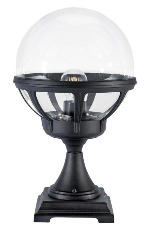 Norlys Bologna pedestal lantern black with clear globe IP54