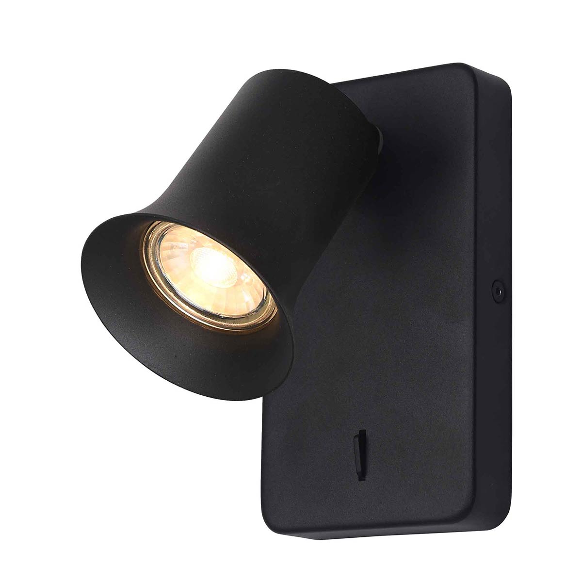 Broadway Single Matt Black Wall Spotlight with Choice of Sleeve