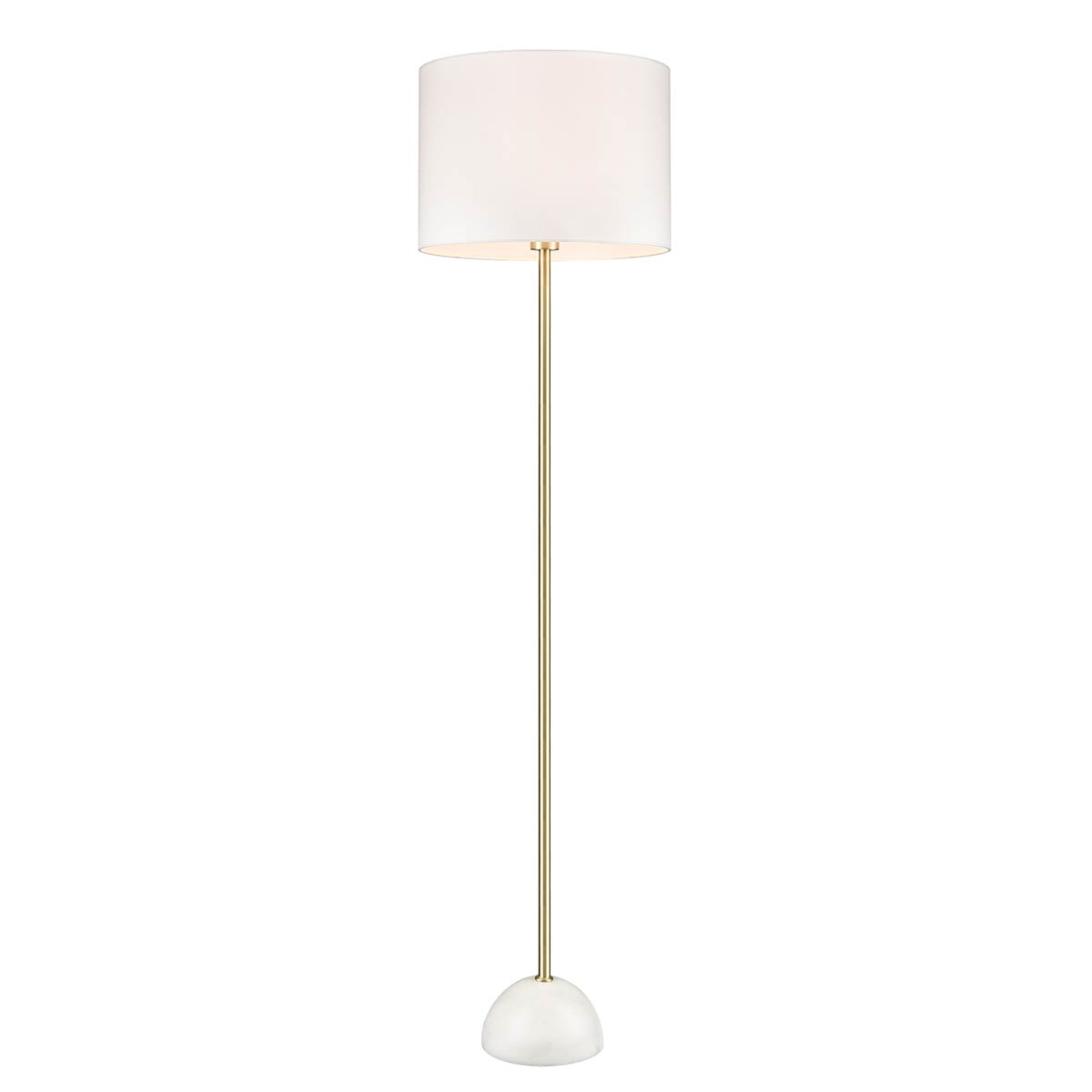 Brooke Dimmable Satin Brass Floor Lamp with Off-White Shade