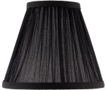 Stanford Polished Nickel 5 Light Chandelier With Black Shades