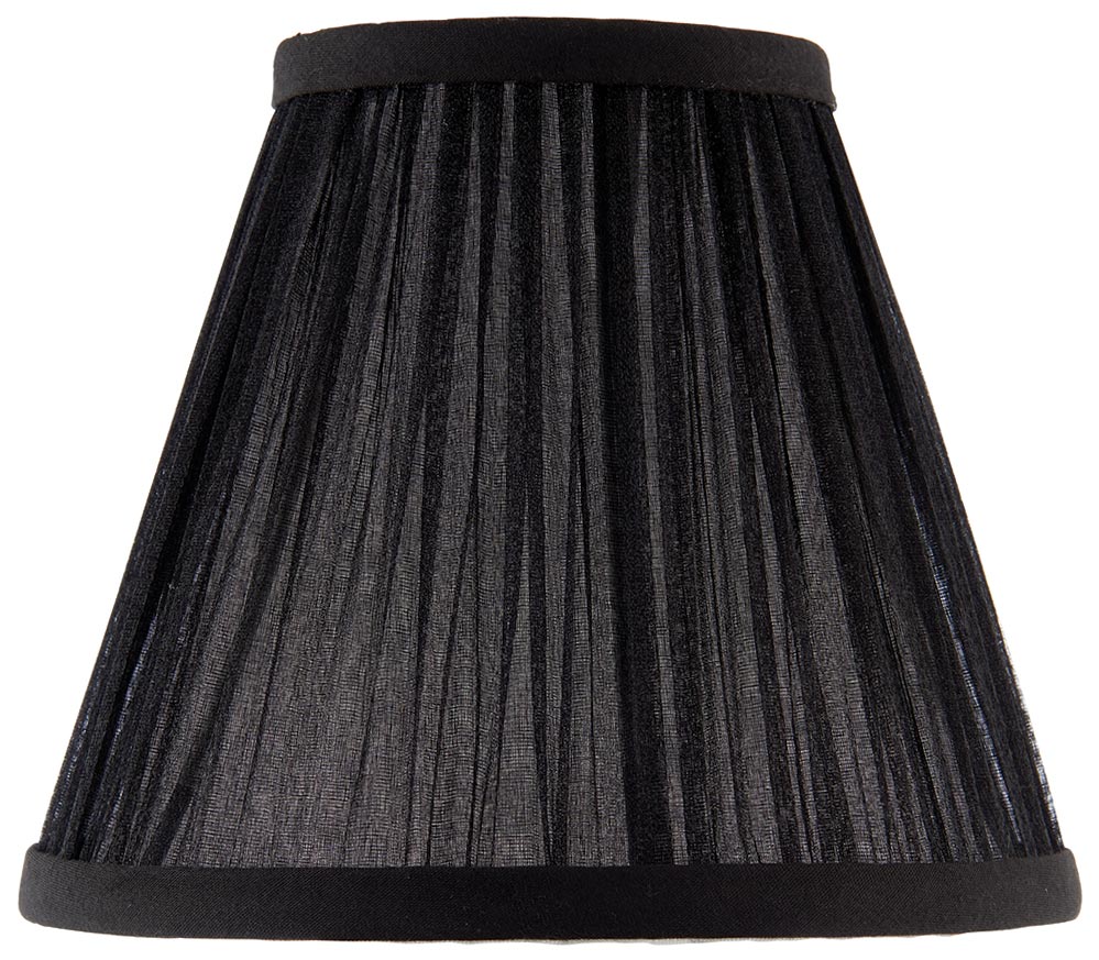 Kemp Pleated Black Faux Silk 6 Inch Chandelier Lamp Shade