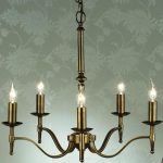 Stanford Traditional 5 Light Chandelier Antique Brass
