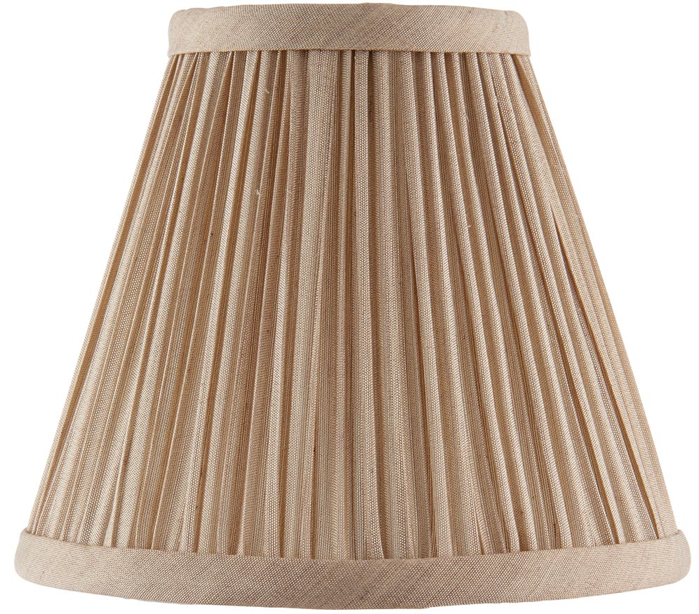 Kemp Pleated Beige Faux Silk 6 Inch Chandelier Lamp Shade