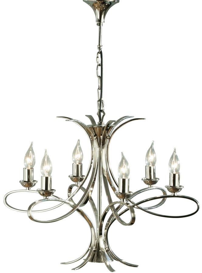 Penn Contemporary 6 Light Polished Nickel Chandelier