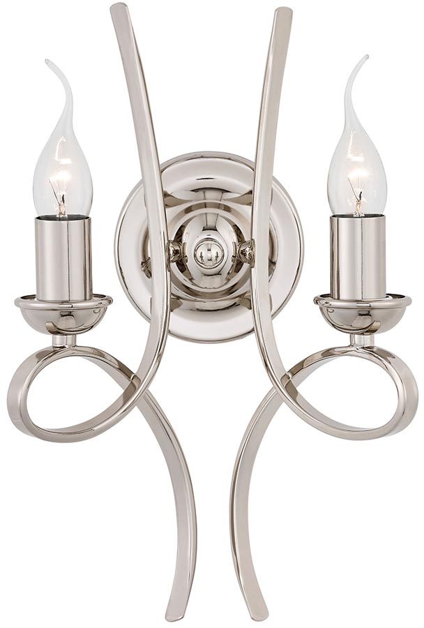 Penn Contemporary 2 Light Polished Nickel Wall Light