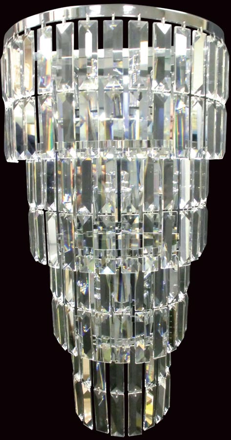 Padua Large Chrome 5 Lamp Tiered Crystal Wall Light