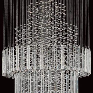 Barcelona Contemporary Chrome 7 Light Crystal Chandelier