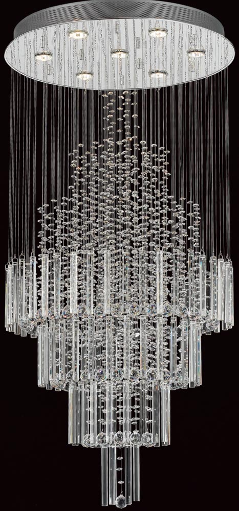 Barcelona Contemporary Chrome 7 Light Crystal Chandelier