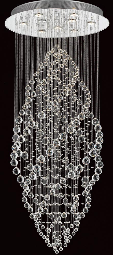 Madrid Contemporary Chrome 9 Light Crystal Chandelier