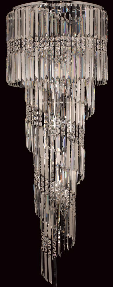Toronto Chrome 14 Light Clear Crystal Spiral Chandelier