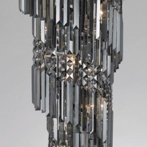 Toronto Gunmetal 14 Light Smoked Crystal Spiral Chandelier