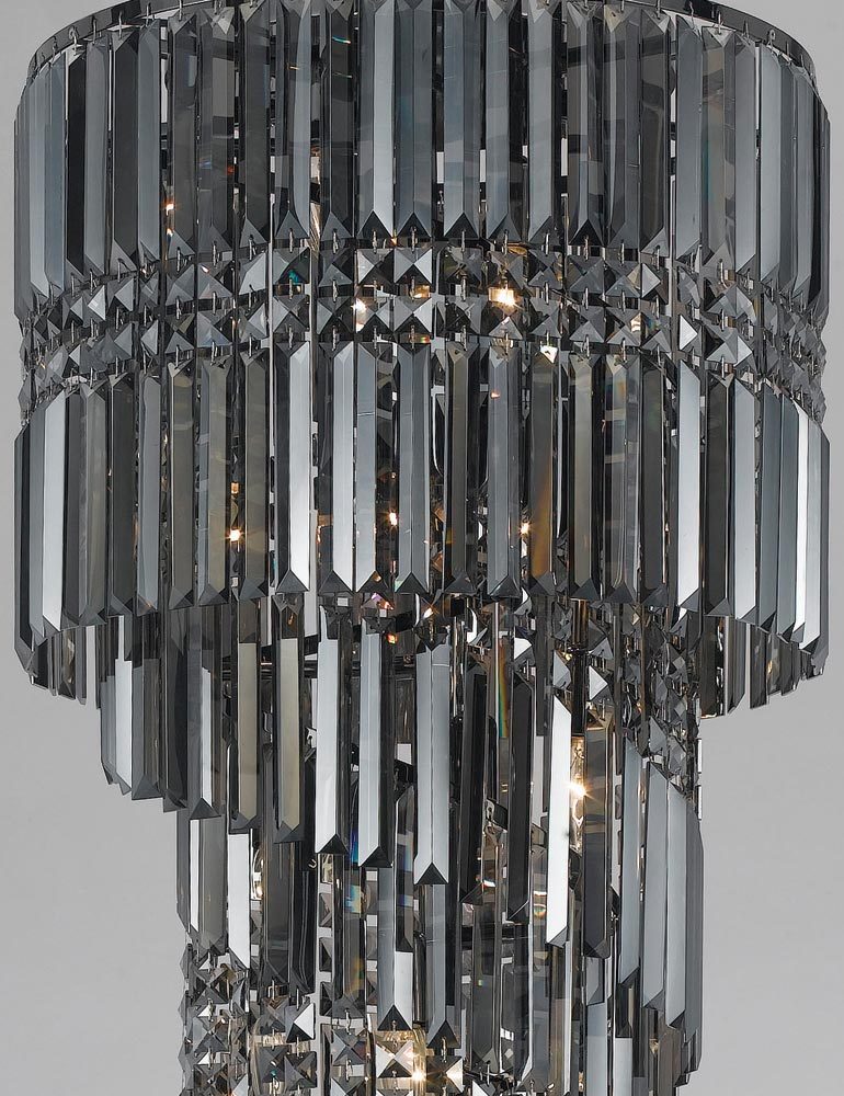 Toronto Gunmetal 14 Light Smoked Crystal Spiral Chandelier